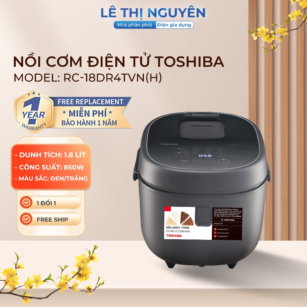 Nồi cơm điện tử Toshiba 1.8 lít RC-18DR4TVN(H)/RC-18DR4TVN(W)