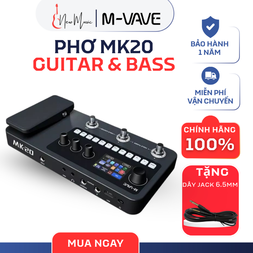 Bàn đạp đa năng M-VAVE MK-20 Guitar & Bass Chính Hãng | New Music