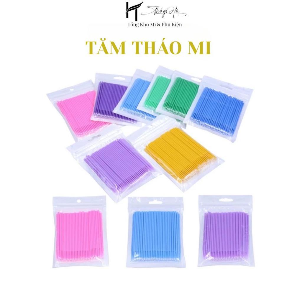 Tăm Bông Vệ SInh Mi Đầu To, Cọ Mềm Bôi Son, Vệ Sinh Mi.. Túi 10-50c, Dụng Cụ Nối Mi Thúy Hà Eyelash
