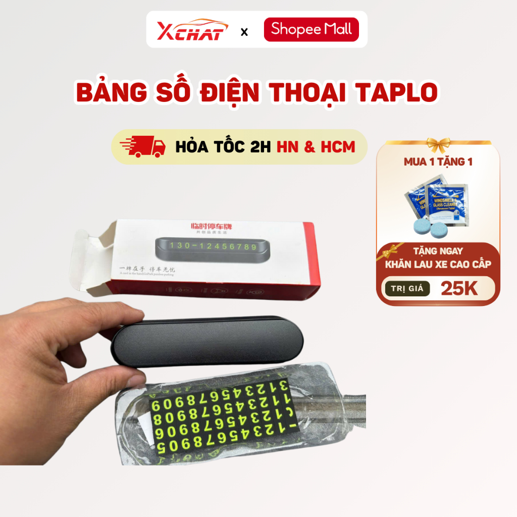 Bảng Ghi Số Điện Thoại XCHAT Gắn Taplo Ô Tô Xe Hơi Dừng Đỗ Xe Ô Tô