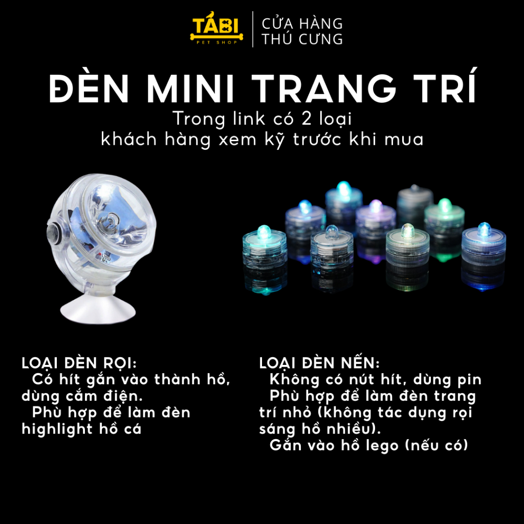   Đèn LED Mini Tròn Trang Trí Bể Cá, Hồ Cá Để Được Dưới Nước - [LED TRÒN]