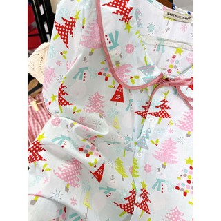 Bộ ngủ quần lửng áo cộc tay cổ sen viền bèo dễ thương Cotton, Xô muslin, Lụa, Đũi, Tôn, Lanh, Kate thô DBTK