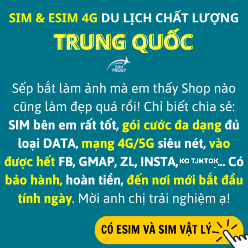 [CÓ ESIM] Sim Data Trung Quốc - Sim Du Lịch TQ, mạng China Mobile 4G/5G siêu nét, bảo hành hoàn tiền