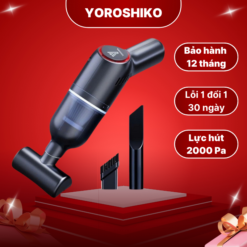 Máy hút bụi mini cầm tay hút bụi giường nệm ô tô không dây lực hút 20000 Pa Bảo Hành 12 Tháng