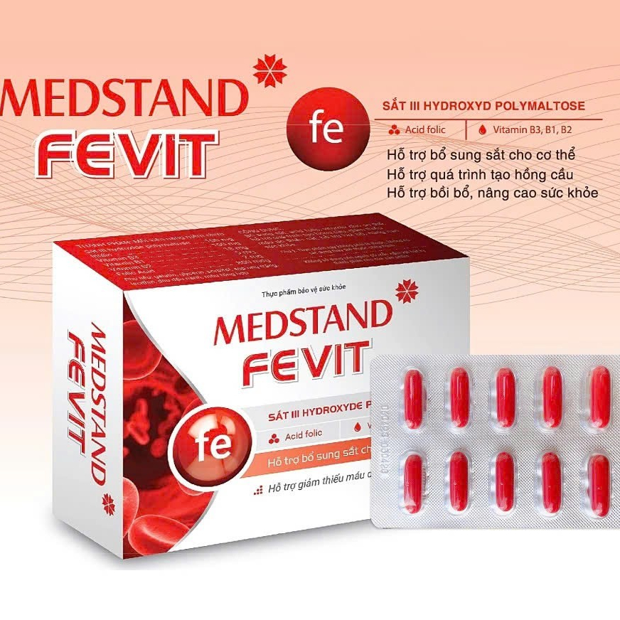 Medstand Fevit- Hỗ trợ quá trình tạo hồng cầu, hỗ trợ nâng cao sức khỏe, bổ sung sắt cho cơ thể