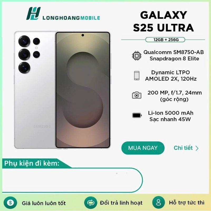 [ Random 7-10/7 ]S - Điện Thoại Samsung Galaxy S25 Ultra (12GB+256GB)