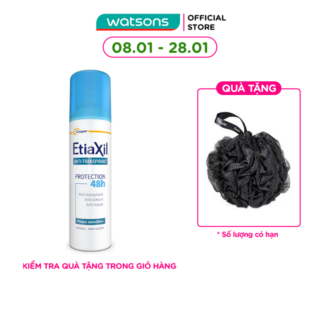 [Mã FMCGWA101 giảm 8% đơn 250K] Xịt Khử Mùi Etiaxil Dòng Hằng Ngày Anti-transpirant 48h 150ml