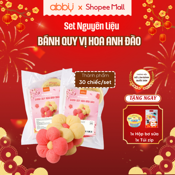 [ABBY TẶNG BƠ, TÚI ZIP] Set nguyên liệu làm bánh cookie tạo hình tết - Set nguyên liệu làm bánh quy 
