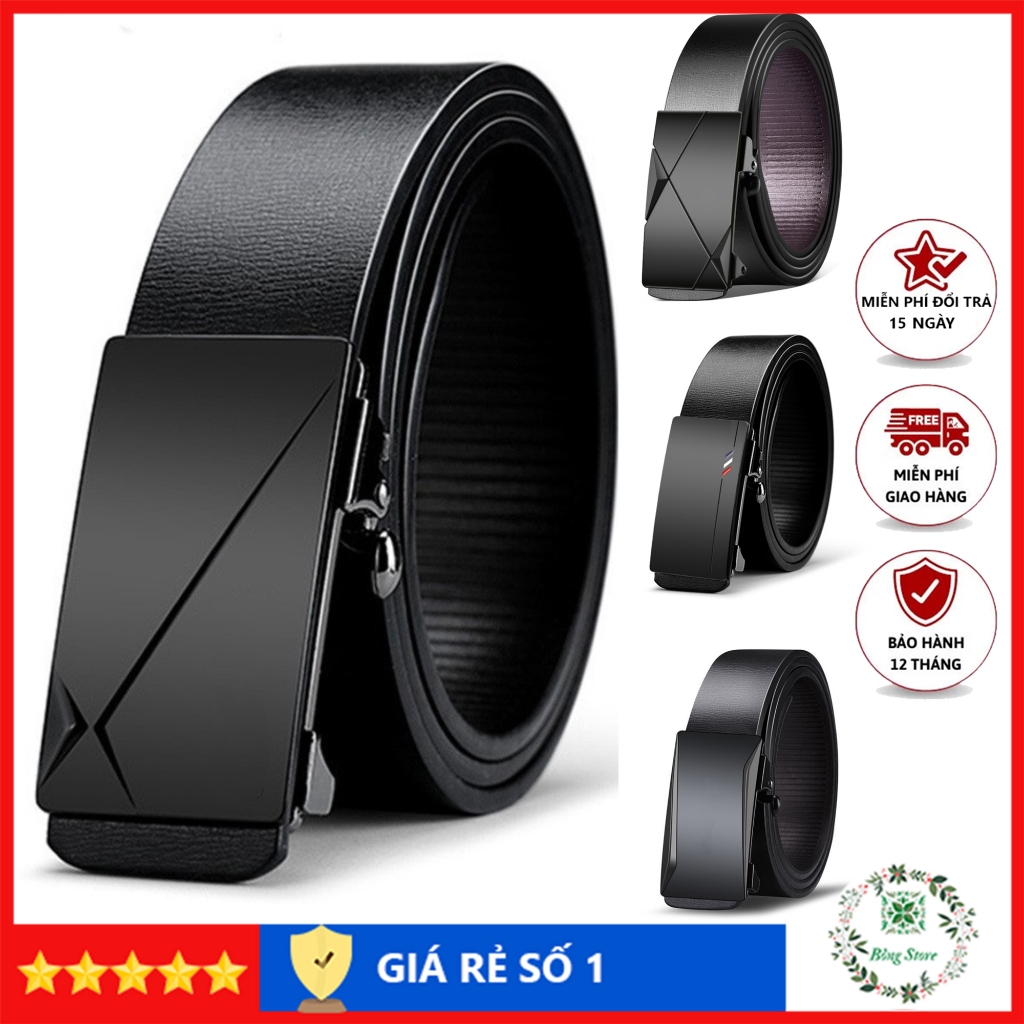 Thắt lưng nam da cao cấp khóa tự động Nịt da nam luồn trong dấu dây gọn gàng ĐHT01