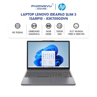 Laptop Lenovo IdeaPad Slim 3 15ARP10 - 83K700GDVN (R5 7535HS/ 16GB/ 512GB/ Windows 11), Bảo Hành 36T