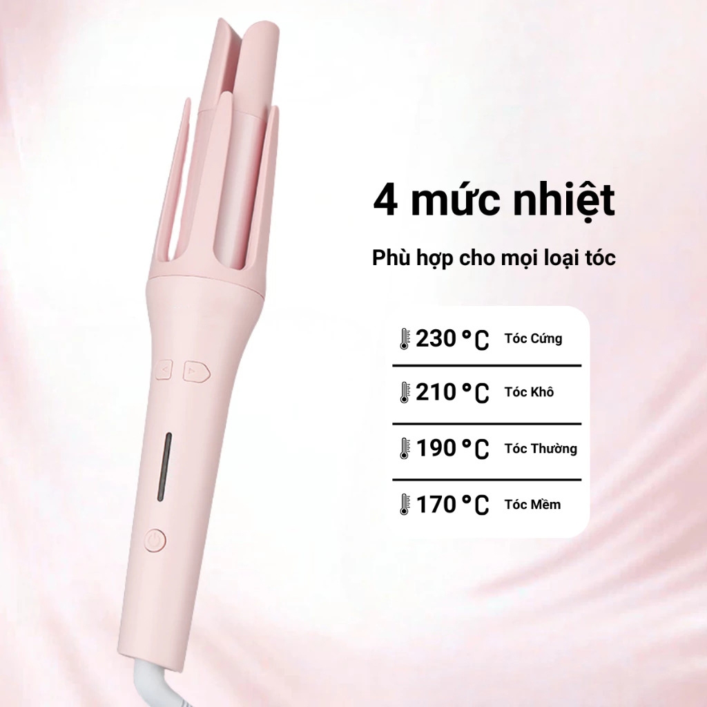 Máy uốn tóc máy làm tóc xoăn tự động 32mm, phủ men gốm, 30 triệu ion âm bảo vệ tóc bảo hành 12 tháng