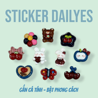 [Bộ 10 chiếc] Charm Gắn Dép Cherry Thỏ, Sticker Dép, Jibbitz In 3D Siêu Xinh - Sticker Dailyes
