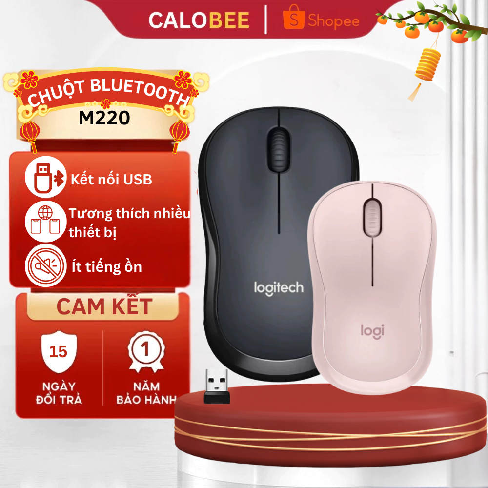 Chuột Không dây M220 Logitech phiên bản 2025 - Giảm Ôn, USB, phù hợp cho PC, Laptop - Chuột M220
