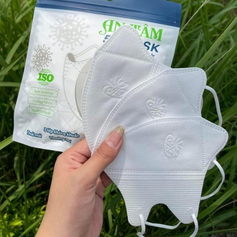 Hộp 100 Cái Khẩu Trang 5D An Tâm, Mask 5D Kháng Khuẩn Cao Cấp