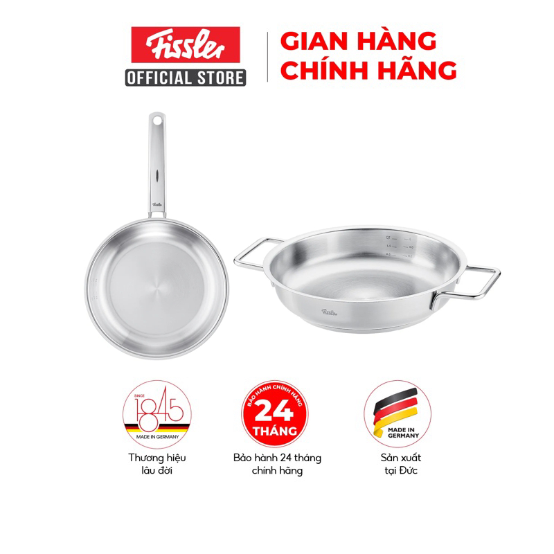 [TRẢ GÓP 0%] Chảo thép Fissler Pure - Hàng chính hãng sản xuất tại Đức bảo hành 2 năm