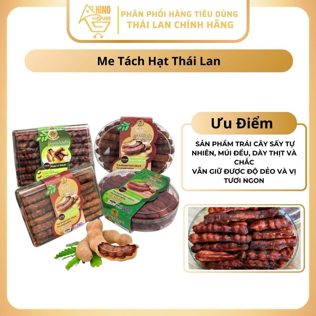 Me Tách Hạt Thái Lan, Me Sấy Tự Nhiên, Me Dẻo, Thơm Ngon - Hinohouse