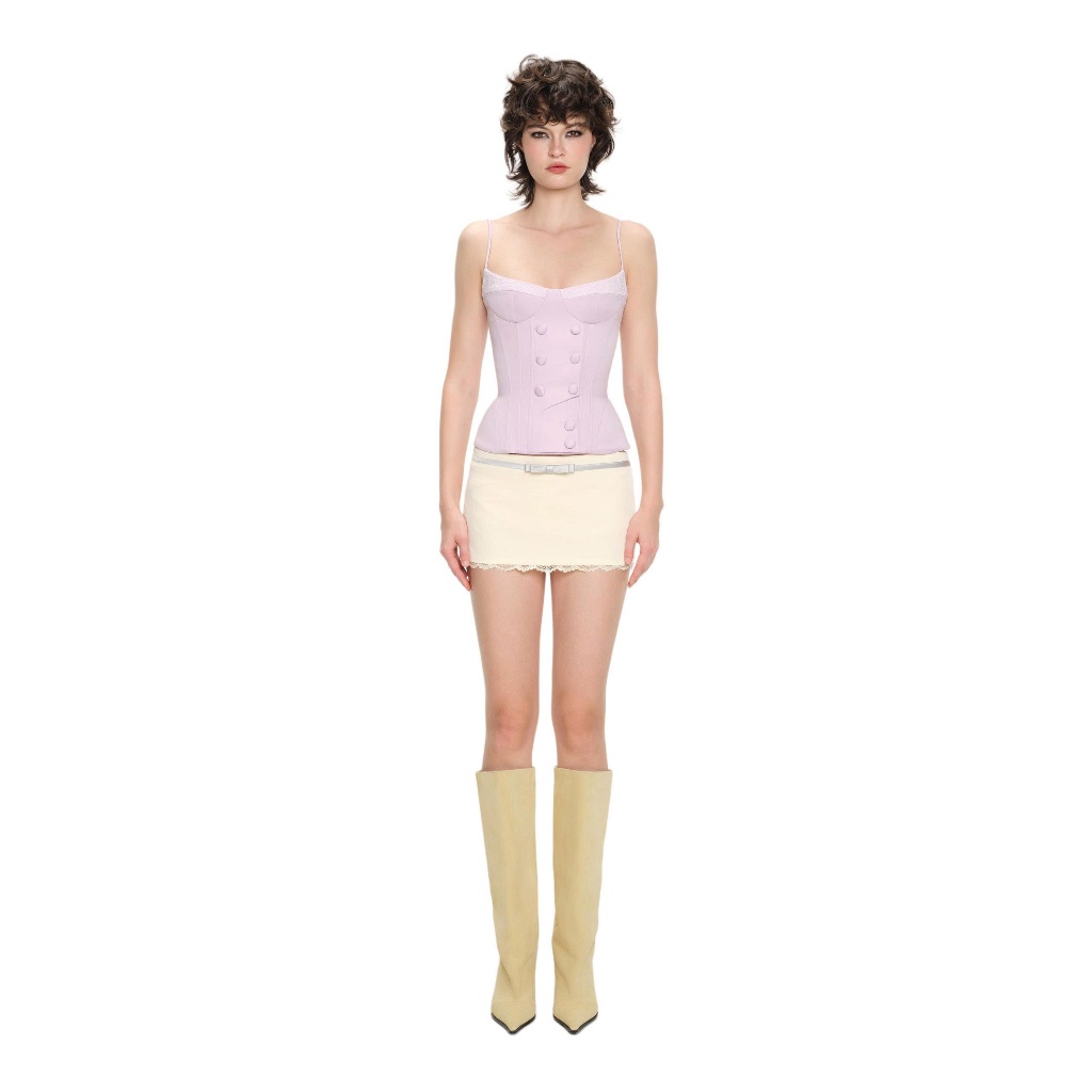 LSOUL Áo Corset Tôn Dáng Ailee Top + Chân Váy Lisa Chất Da Cạp Trễ Ron Skirt