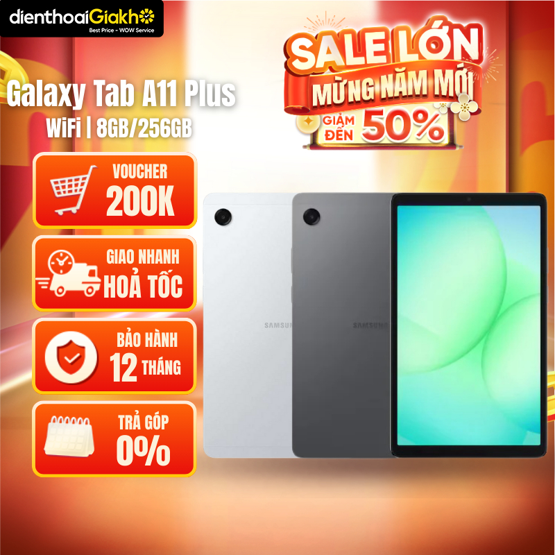 Máy Tính Bảng Samsung Galaxy Tab A11 Plus Wifi (8GB/256GB) Chính Hãng, Bảo Hành 12 Tháng