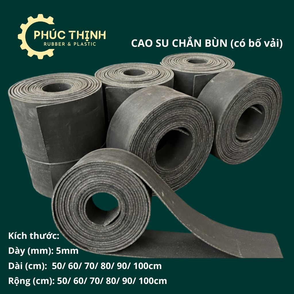 Cao Su Chắn Bùn (Có Bố Vải - Hàng Nhật Bào) Dày 5mm - Khổ 5-6-7 tấc – Tấm Cao Su Lót Sàn, Chắn Bùn Xe Tải