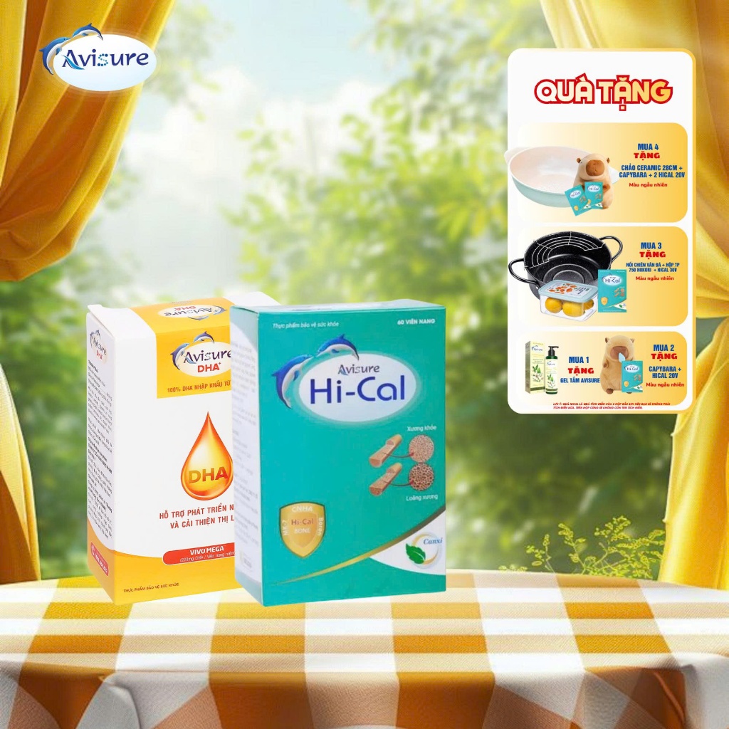 [QUÀ Y HÌNH] Combo Canxi Hữu Cơ Cho Bà Bầu Avisure Hical Và DHA Tinh Khiết Avisure DHA Cho Bà Bầu 10