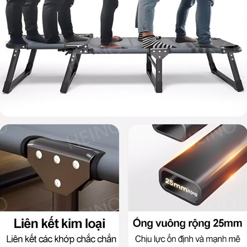 HEINO Giường Xếp Văn Phòng Có Đệm Giường Gấp Gọn Đa Năng Khung Phủ Sơn Tĩnh điện Hàng Cao Cấp | BigBuy360 - bigbuy360.vn