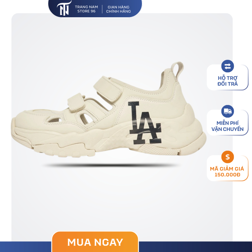 [ Hàng sẵn] GIÀY DÉP sandal  MLB CHUNKY monogram b nâu độn đế, dép sục sandal mlb chữ b độn đế ảnh t