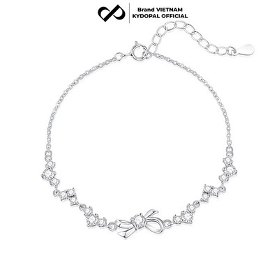 [HCM Hỏa Tốc] Lắc tay bạc KYDOPAL nơ đính đá cá tính trang sức nữ cao cấp ý 925 - newPAL9B8L3