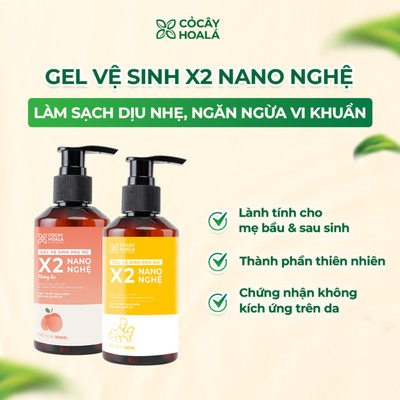 8.8 COMBO 2 Chai Dung Dịch Vệ Sinh Phụ Nữ Gel x2 Nano Nghệ 150ml Tặng Kèm Túi Vải
