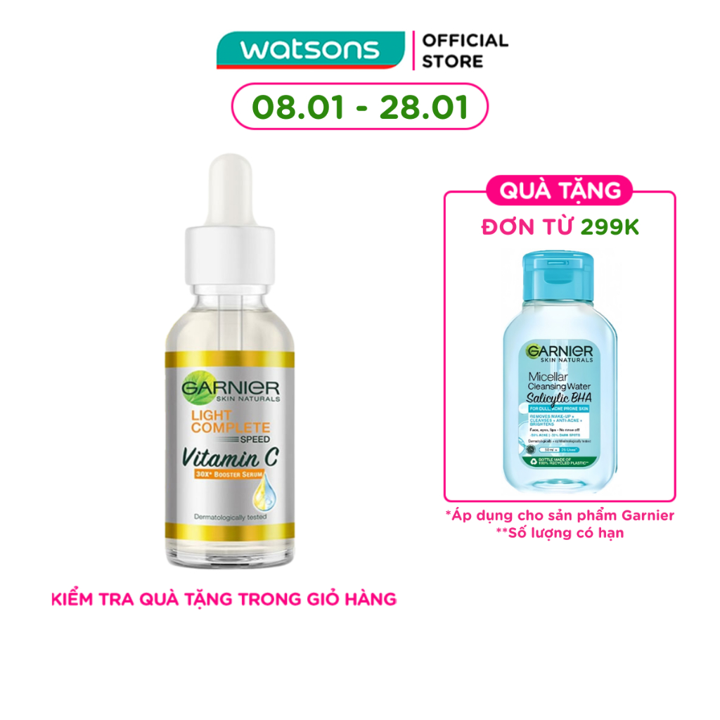 Tinh Chất Garnier Light Complete Speed Vitamin C Booster Serum Sáng Da & Mờ Thâm 30ml