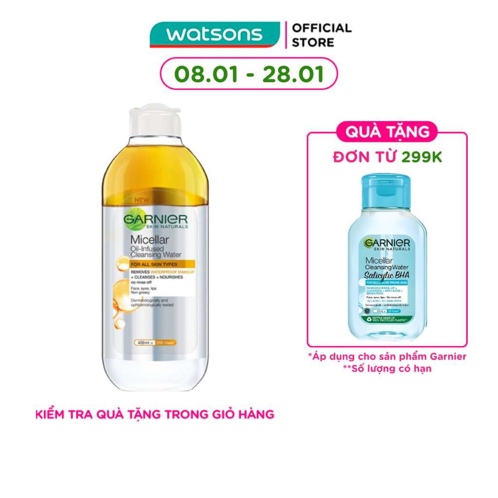 Nước Làm Sạch & Tẩy Trang Garnier Micellar Oil-Infused Cleansing Water 400ml