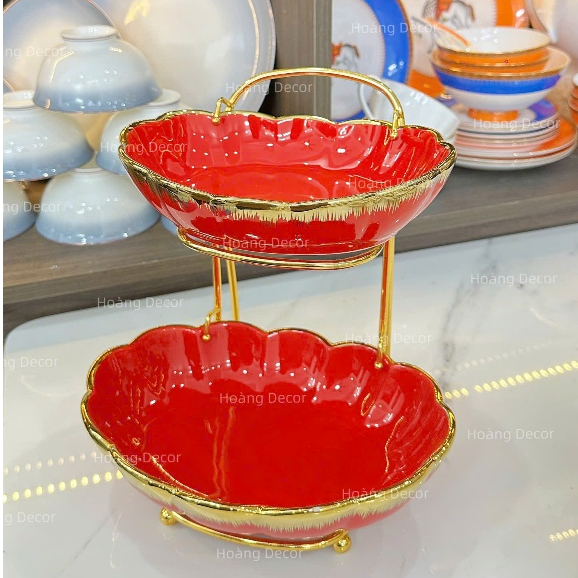 Thanh Lý Kệ Hoa Quả 2 Tầng Màu Đỏ Hơi Lỗi - Hàng Thanh Lý Vui Lòng Không Trả Lại