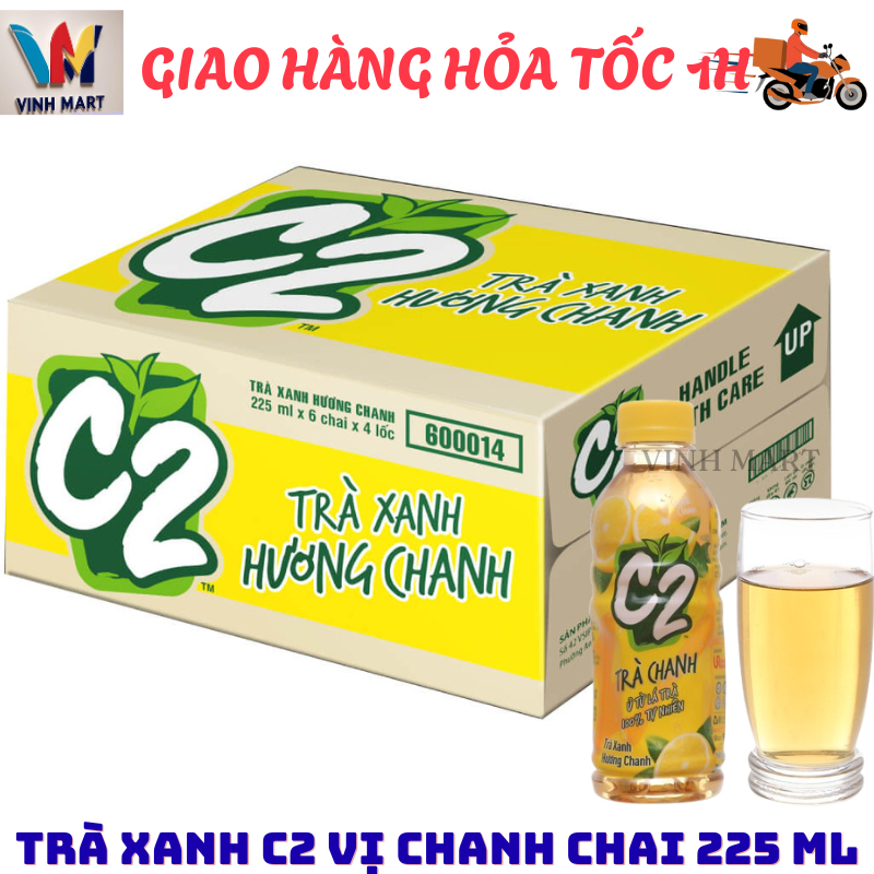 Trà Xanh C2 Hương Chanh Thùng 24 Chai 225Ml