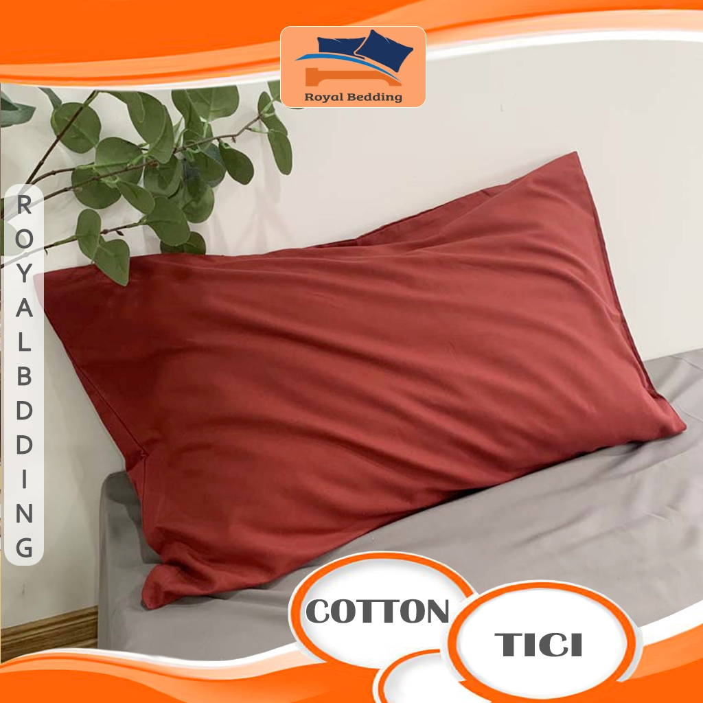 Vỏ Gối Cotton Tici Mềm Mịn Áo Gối Nằm Không Khóa Kéo Thoáng Mát Size 35x50 45x65 50x70