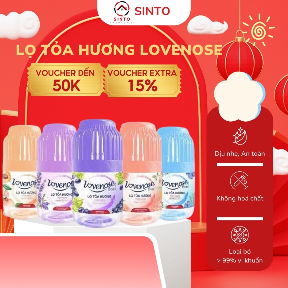Lọ tinh dầu tỏa hương thơm LOVENOSE 180ml để phòng ngủ,Sáp thơm tự nhiên,dễ chịu khử mùi nhà vệ sinh
