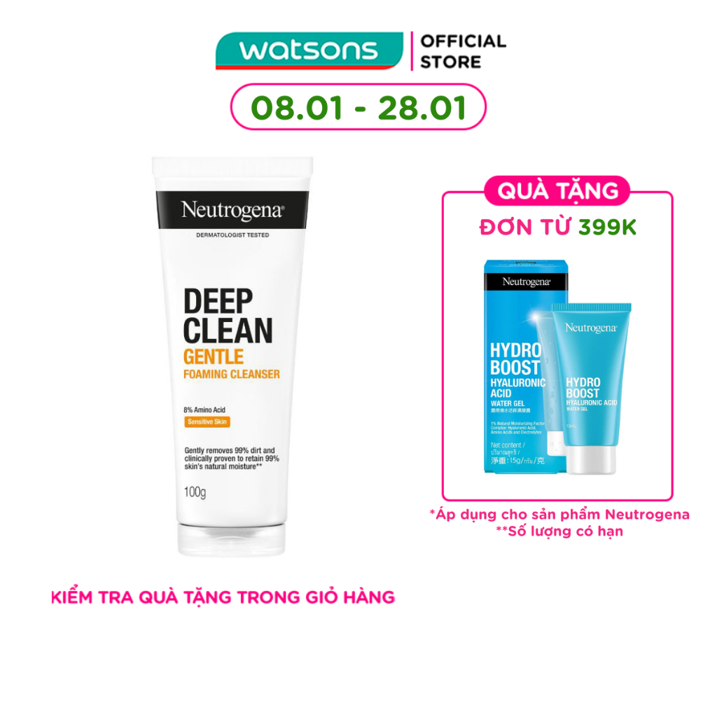 Sữa Rửa Mặt Neutrogena Deep Clean Làm Sạch Sâu Kiểm Soát Nhờn 100g