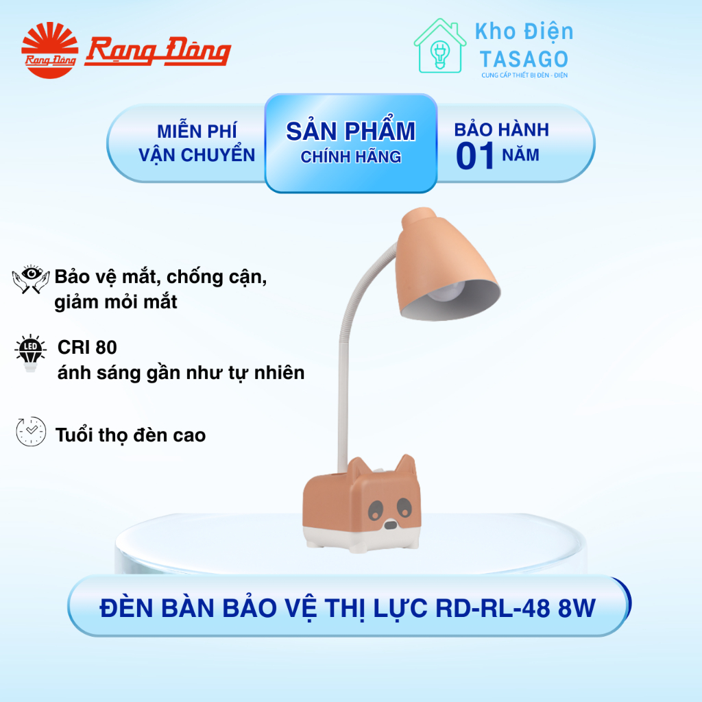 Đèn bàn Led chống cận 8W Rạng Đông - Model: RD-RL-48 8W