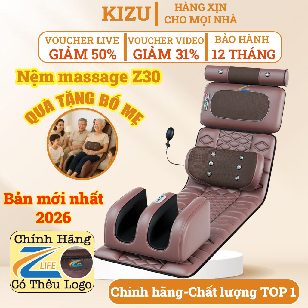Đệm Massage Toàn Thân ZLIFE Z30 - Giải Pháp Thư Giãn Hiệu Quả Cho Cổ, Vai, Lưng và Chân