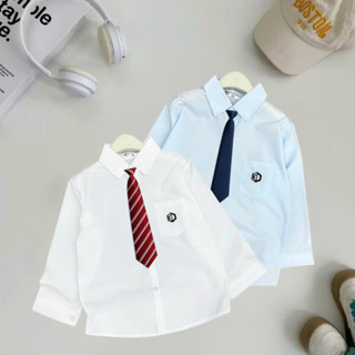 Áo Sơ Mi DÀI TAY Bé Trai 17–60kg | Vải Thô Hàn Mềm Mịn, Mỏng Mát, Đứng Form, Mặc Trong Mùa Đông