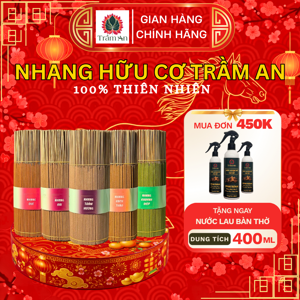 Nhang Sạch 1kg Trầm An Nhiều Mùi Hương Quế, Khuynh Diệp, Trầm Bắc, Trầm Hương, Bách Thảo Hữu Cơ 100%