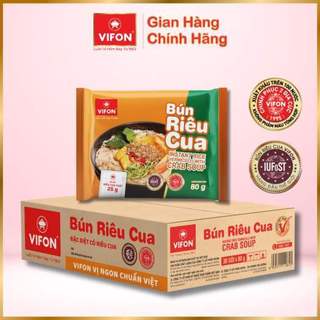 [ THÙNG 30 GÓI ] Bún Riêu Cua VIFON 80g x 30 Gói – Thùng Tiết Kiệm, Nước Riêu Đậm Vị, Ăn Liền VF19T