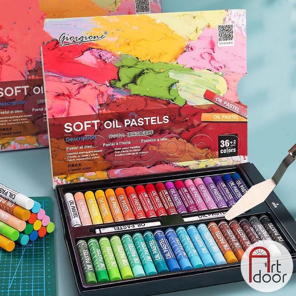 [ARTDOOR] Bộ màu vẽ Sáp Dầu GIORGIONE Soft Oil Pastel mềm đắp nổi (hộp giấy)