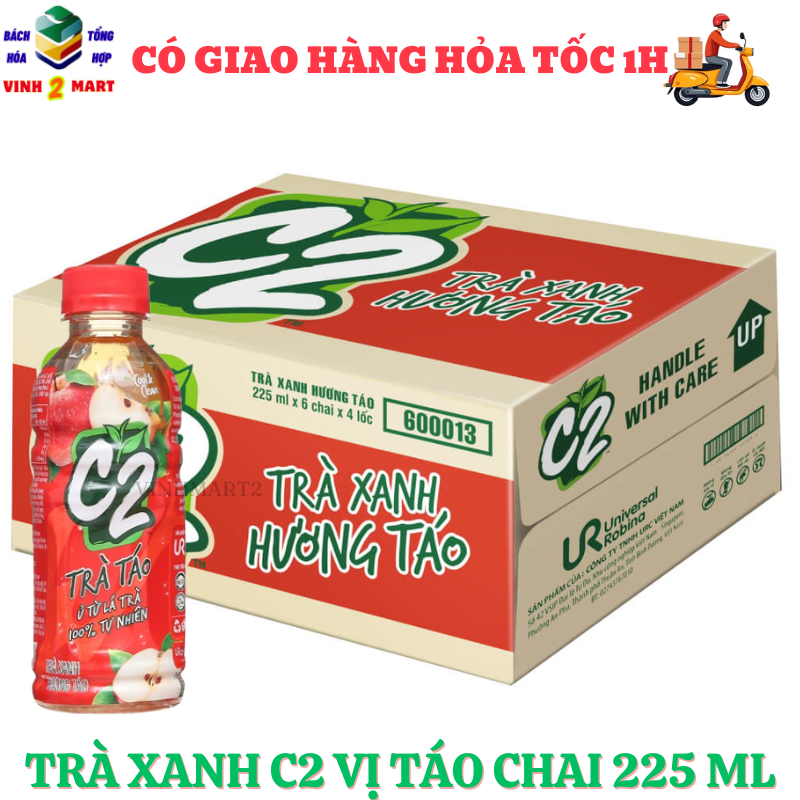 Thùng 24 chai trà đen C2 hương đào 225ml