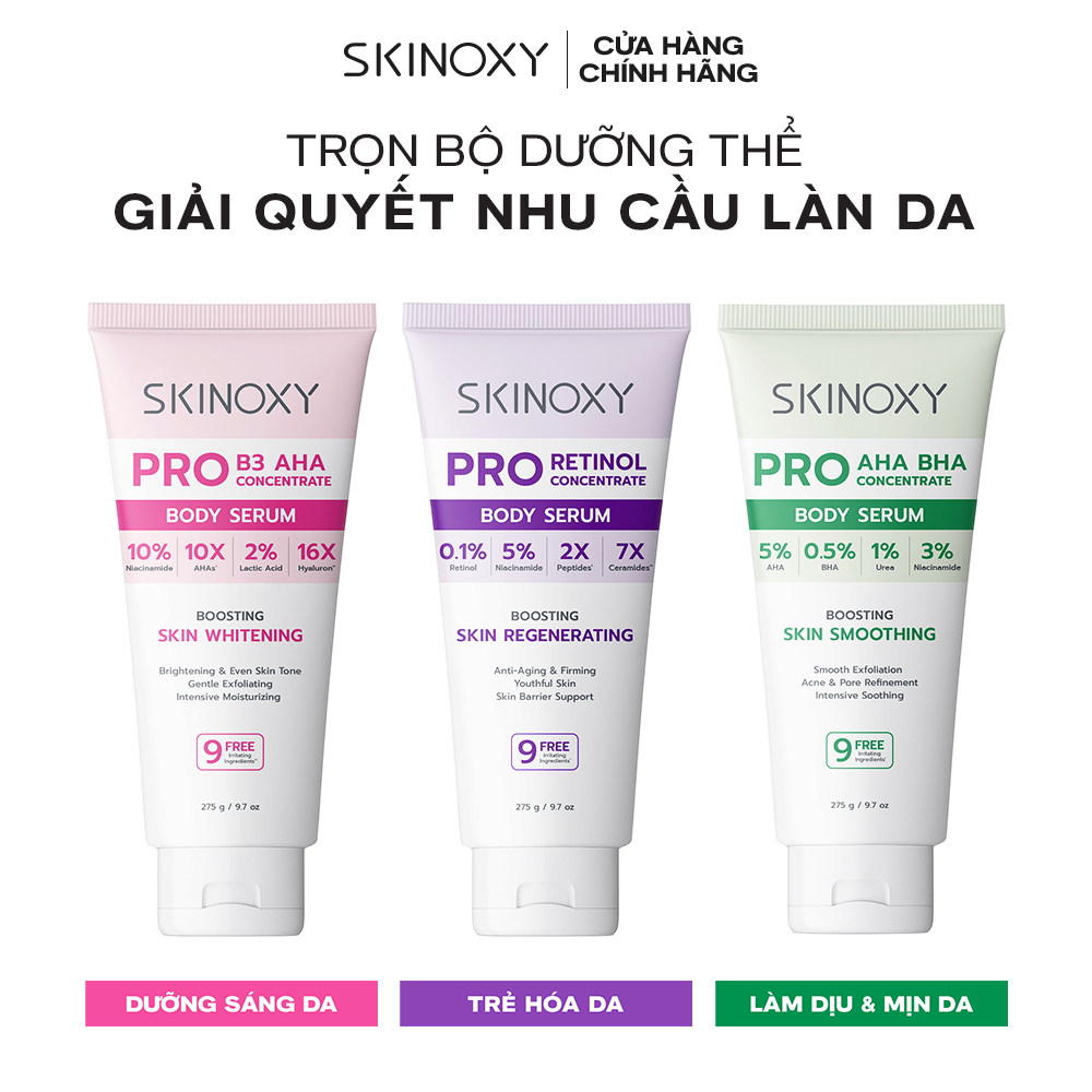 Tinh chất dưỡng thể Skinoxy Pro Concentrate Body Serum 275g - Dưỡng sáng/ Trẻ