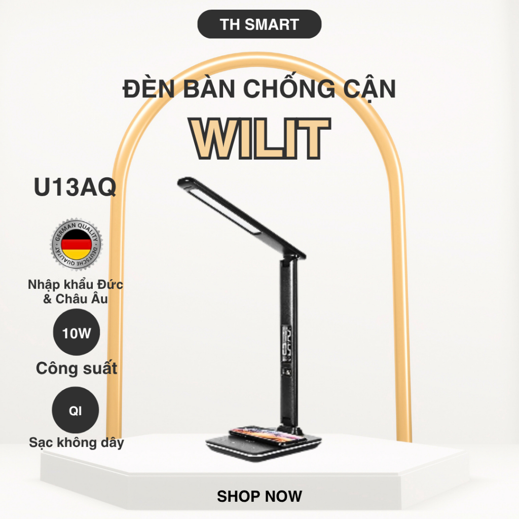 Đèn Bàn Chống Cận WILIT U13AQ Tích Hợp Sạc Không Dây