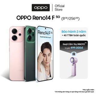 Điện thoại OPPO Reno14F 5G 8GB/256GB có NFC, nhân bản ứng dụng, AI Camera, Chụp dưới nước