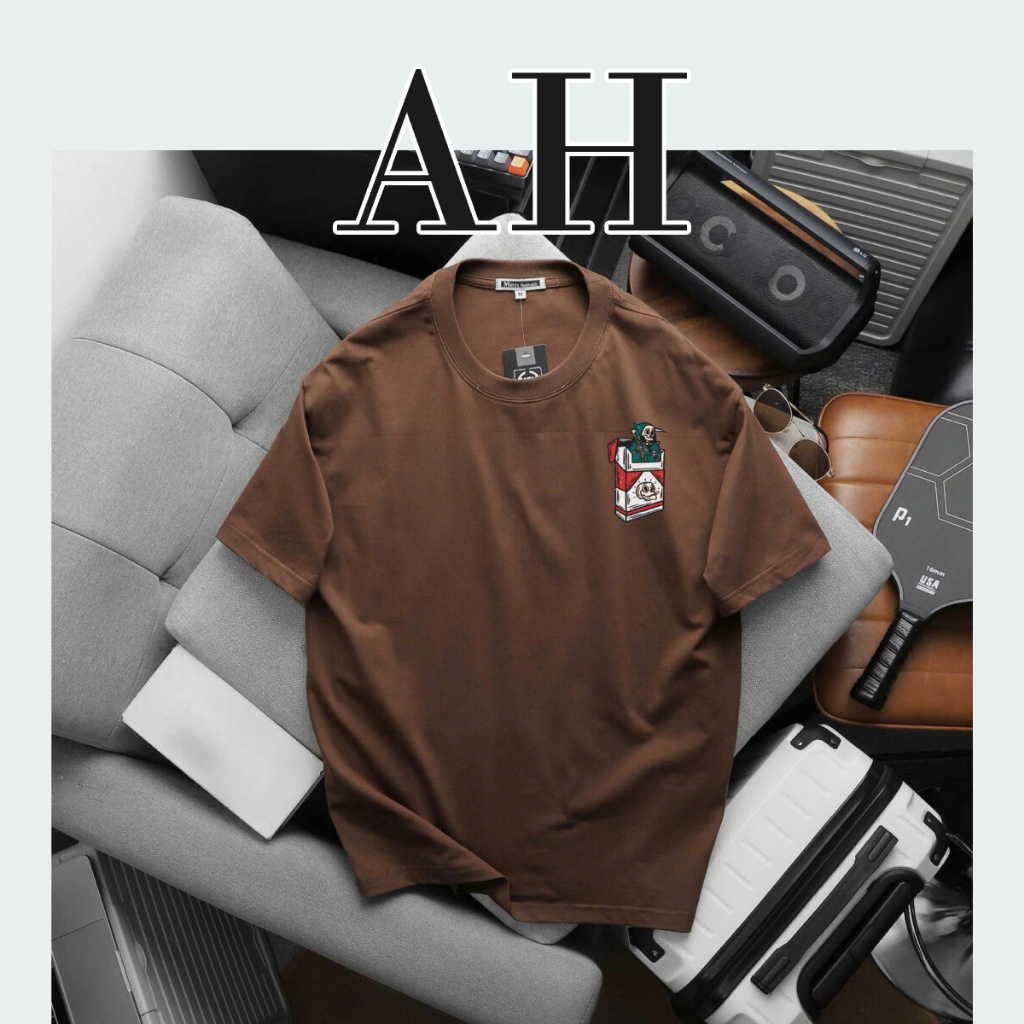 ÁO THUN Oversize Hộp Box NAM Nữ CỔ TRÒN Form Rộng Vải Cotton Thời Trang | AH STUDIO