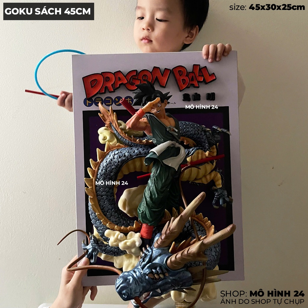[45CM] Đồ chơi Mô hình Goku Sách 45cm 8kg figure Songoku cưỡi rồng Shenron bìa sách manga dragon bal