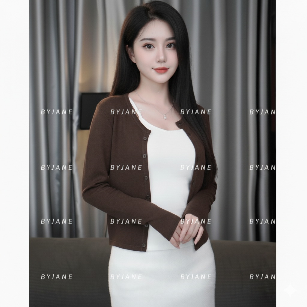 Áo Khoác Cardigan Nữ Dáng Dài Có Cúc Basic Thanh Lịch BYJANE – 945 | BigBuy360 - bigbuy360.vn