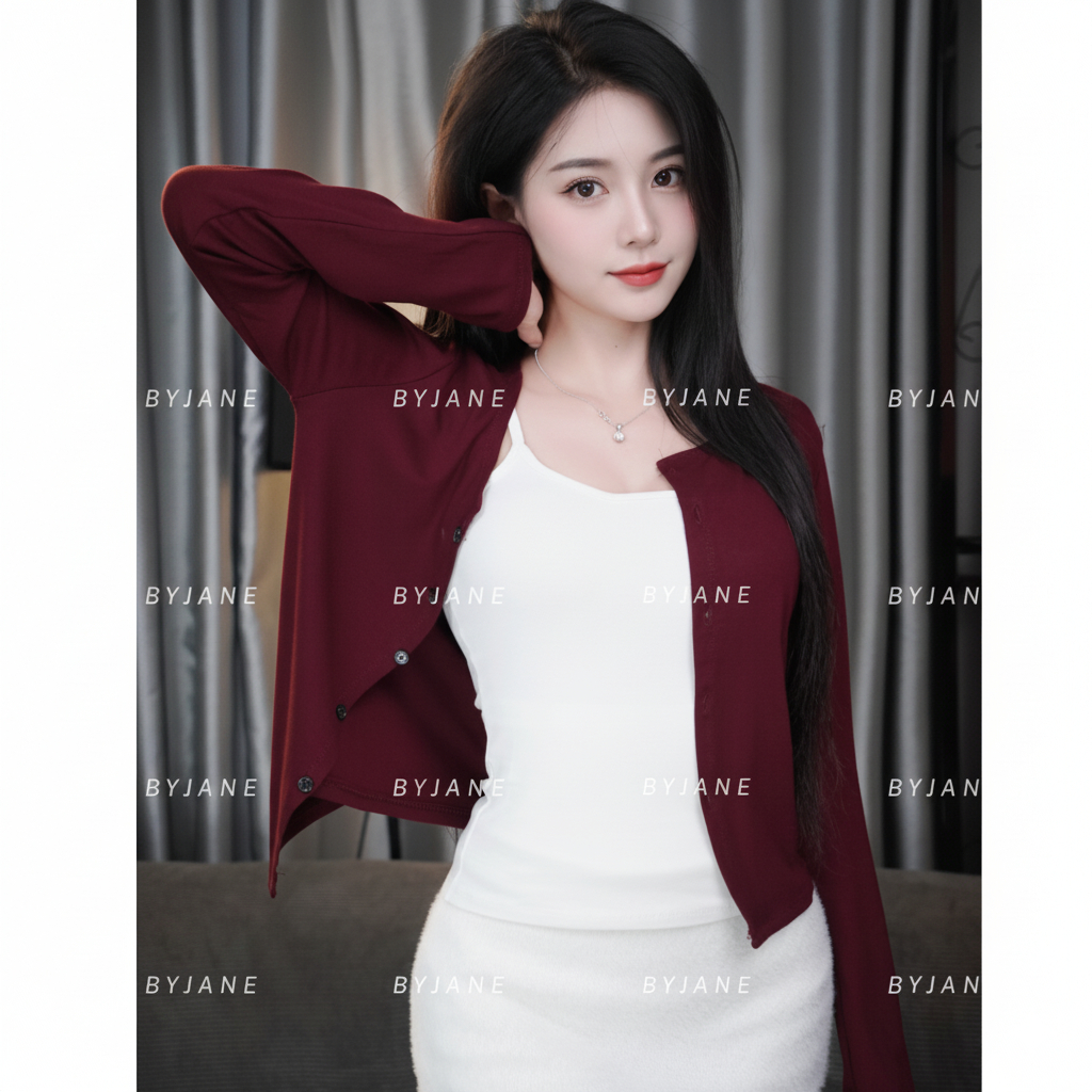Áo Khoác Cardigan Nữ Dáng Dài Có Cúc Basic Thanh Lịch BYJANE – 945 | BigBuy360 - bigbuy360.vn