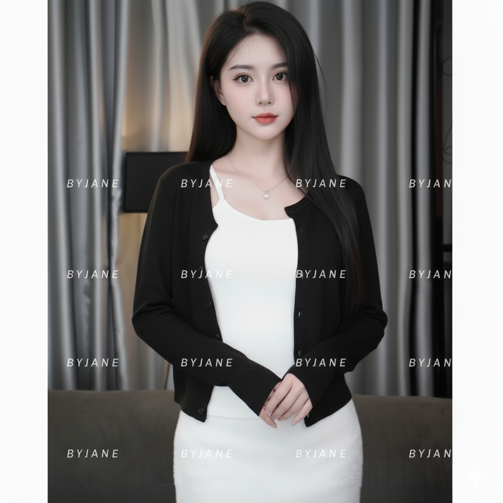 Áo Khoác Cardigan Nữ Dáng Dài Có Cúc Basic Thanh Lịch BYJANE – 945 | BigBuy360 - bigbuy360.vn